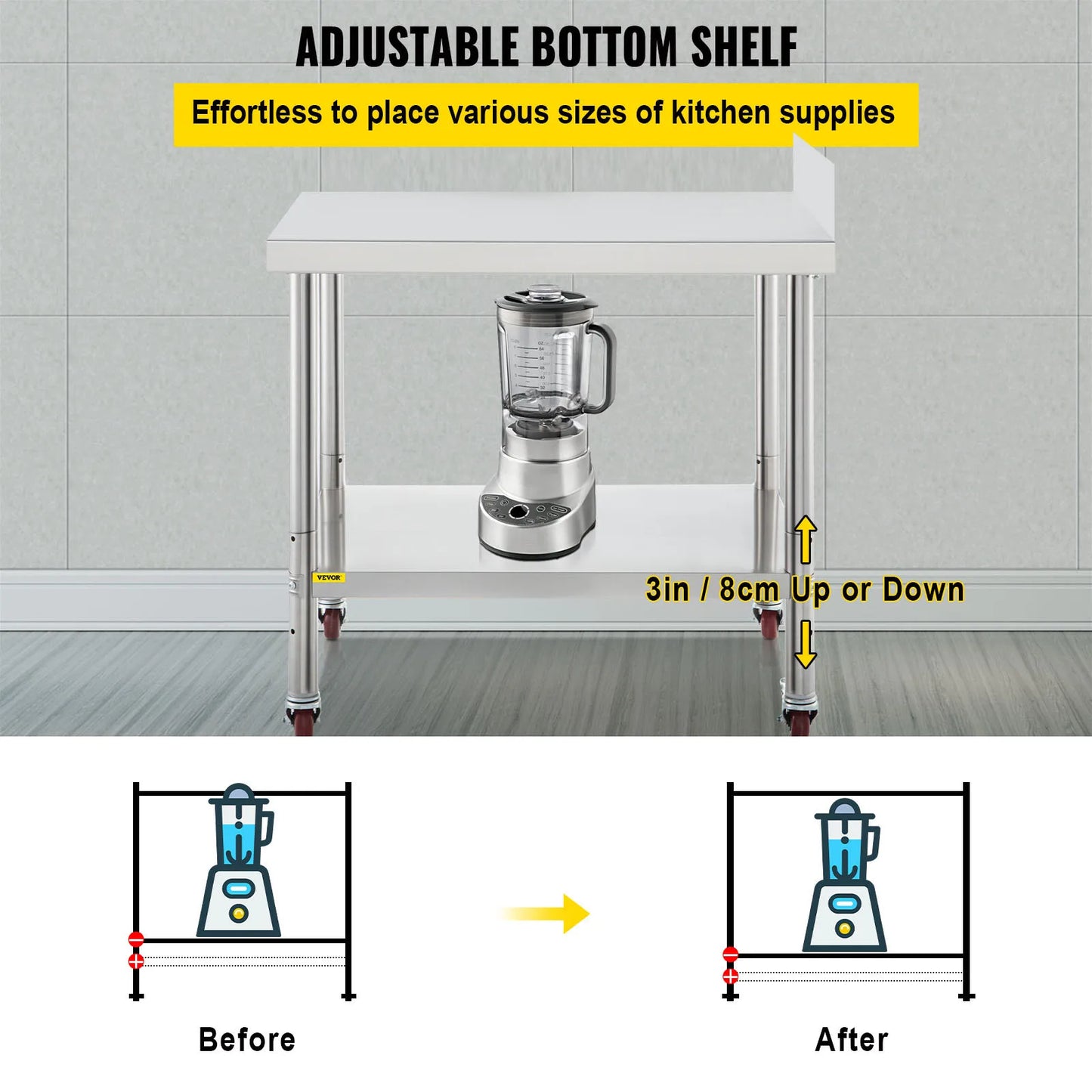 Heavy Duty Stainless Steel Prep Table