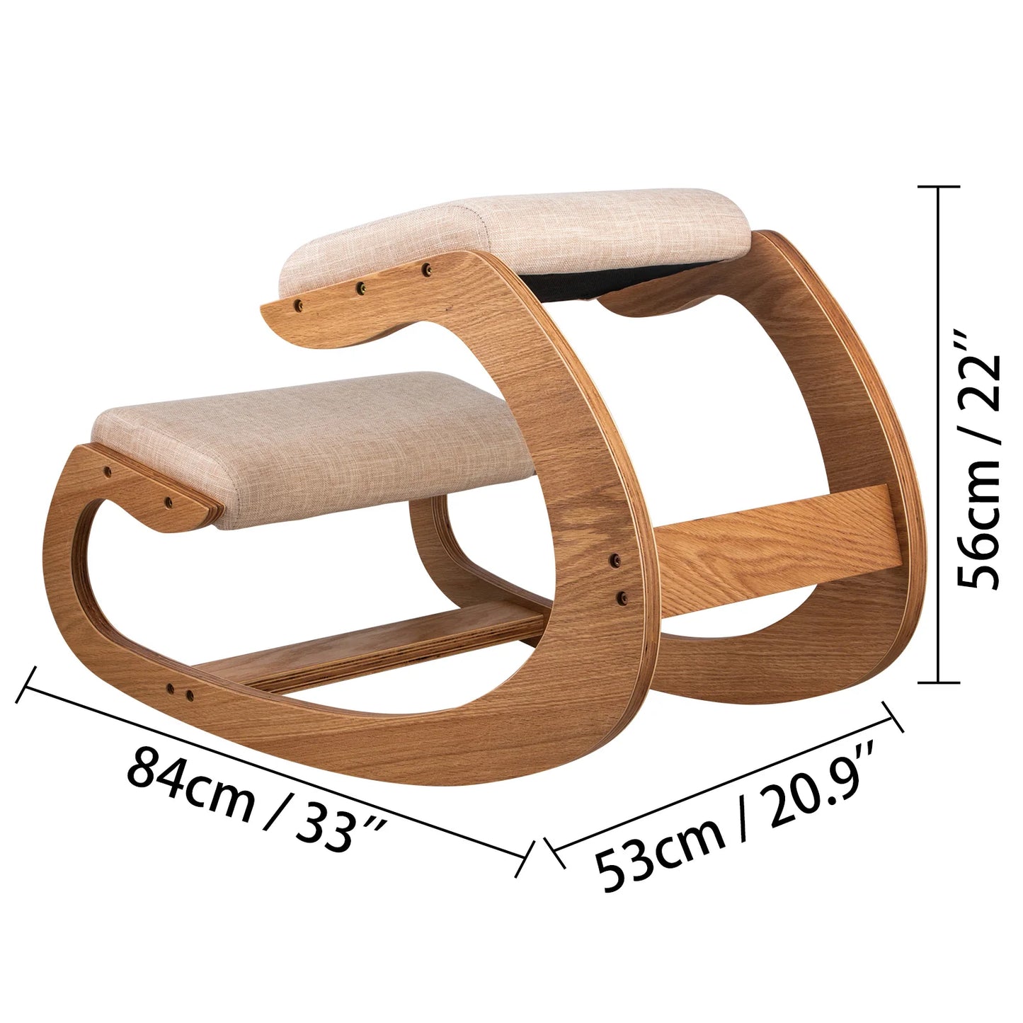 Ergonomic Wooden Kneeling Chair For Correct Posture