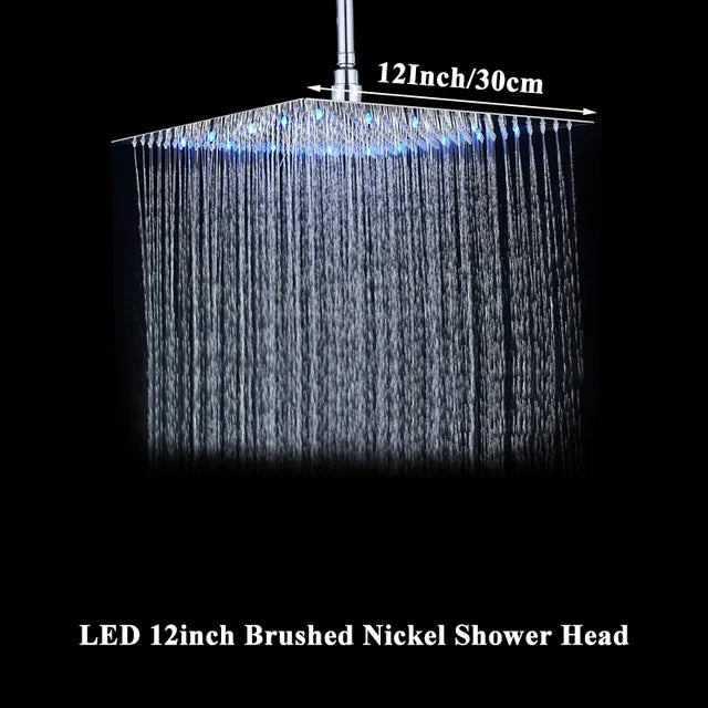 16-Inch Chrome LED Light Bathroom Shower Head