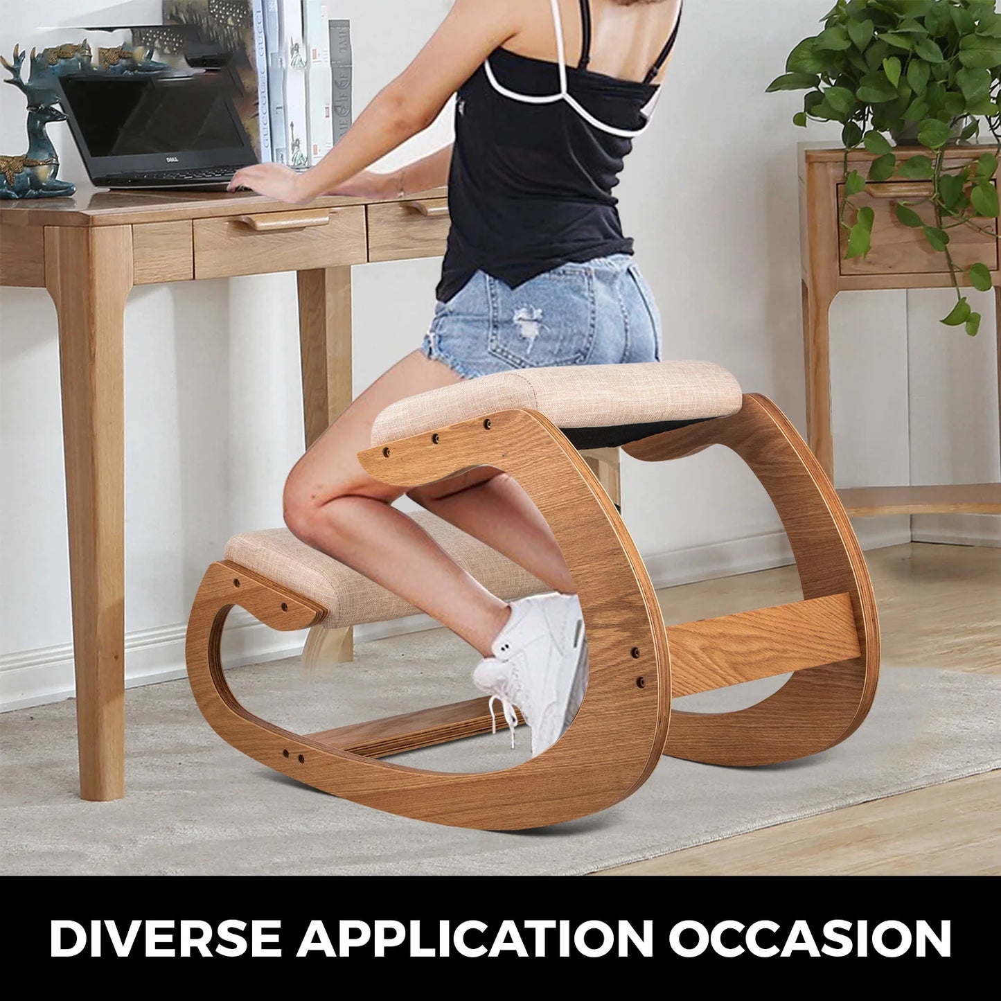 Ergonomic Wooden Kneeling Chair For Correct Posture