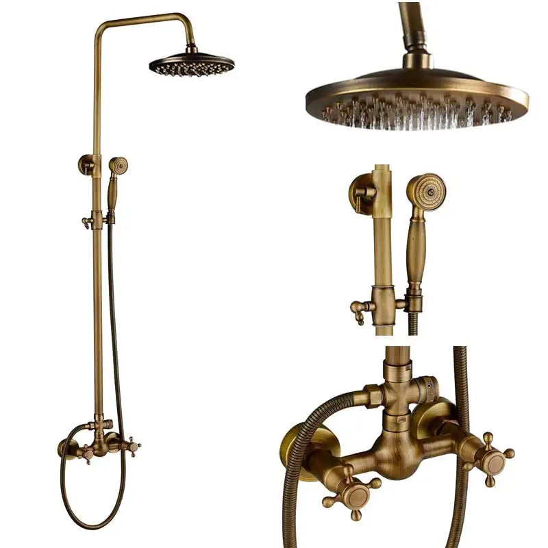 Antique Brass Shower Faucet Set