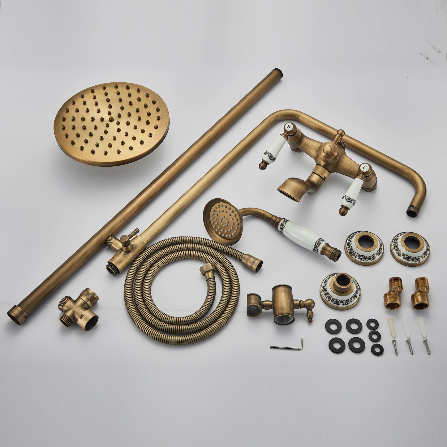 Antique Brass Shower Faucet Set