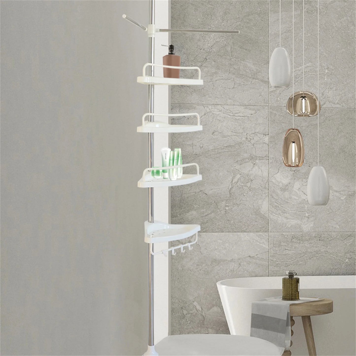 Bathroom Corner Shower Caddy Tension Pole