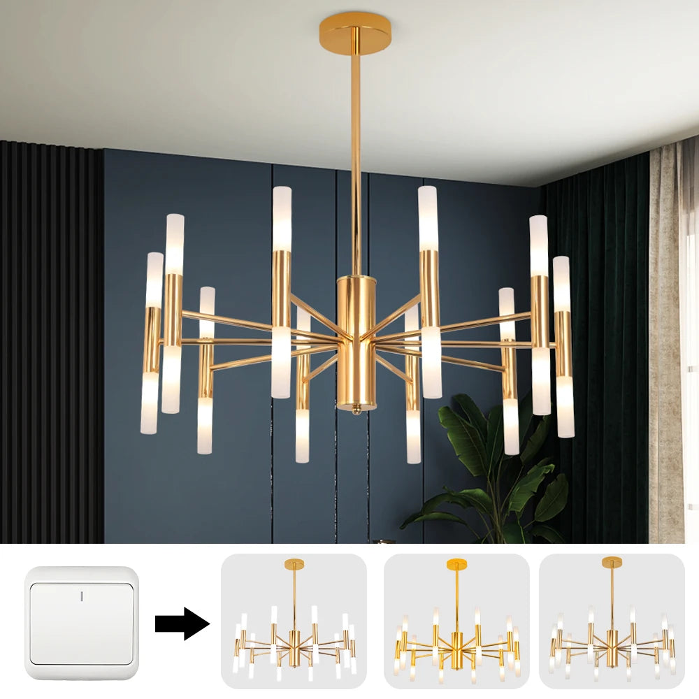 Modern Golden LED Chandelier Hotel Hall