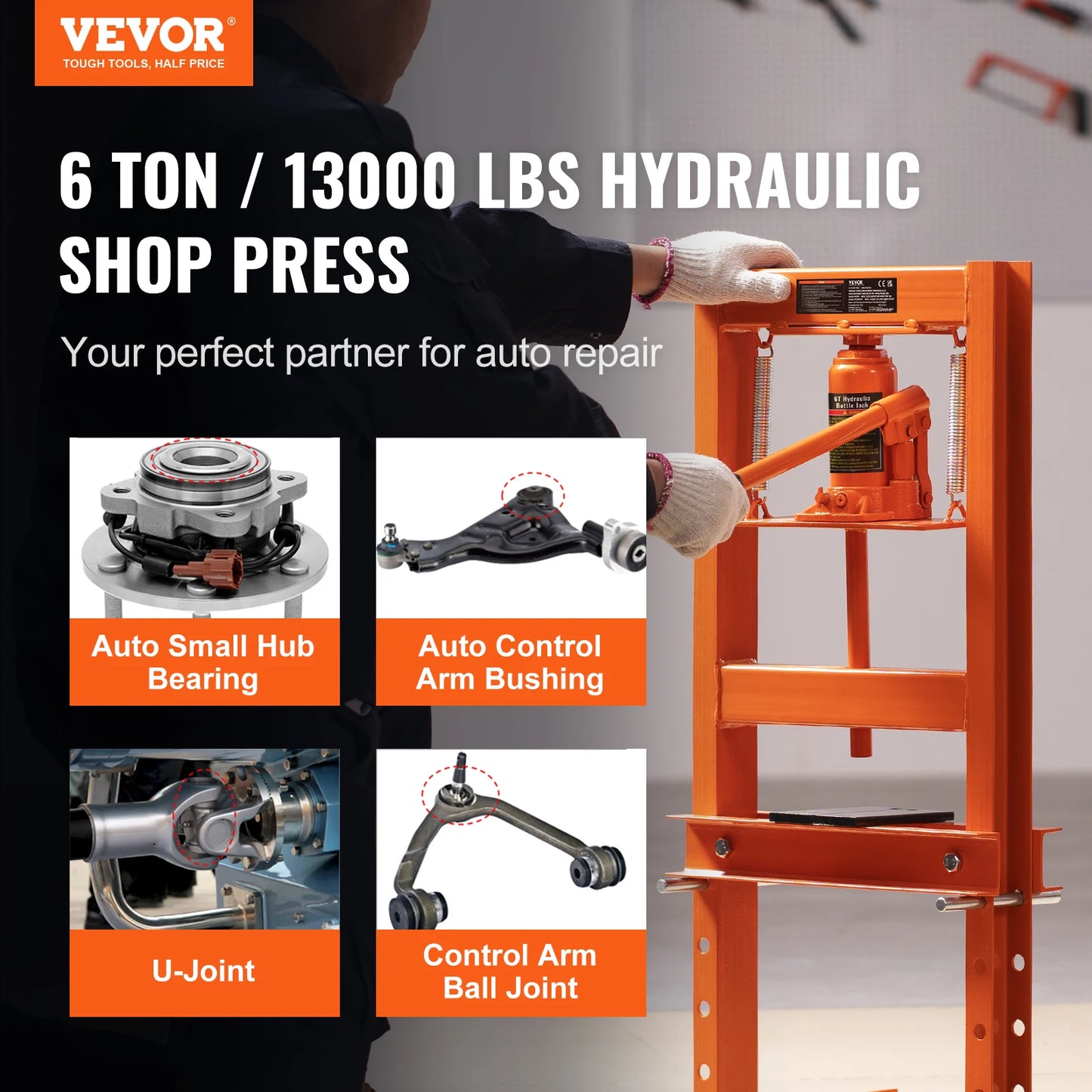 Hydraulic H-Frame Garage Floor Press