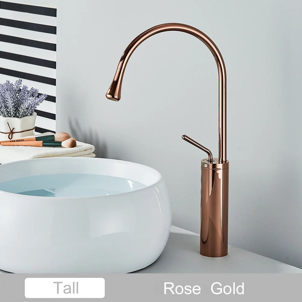 Brass Art Basin Faucet Bathroom Washbasin