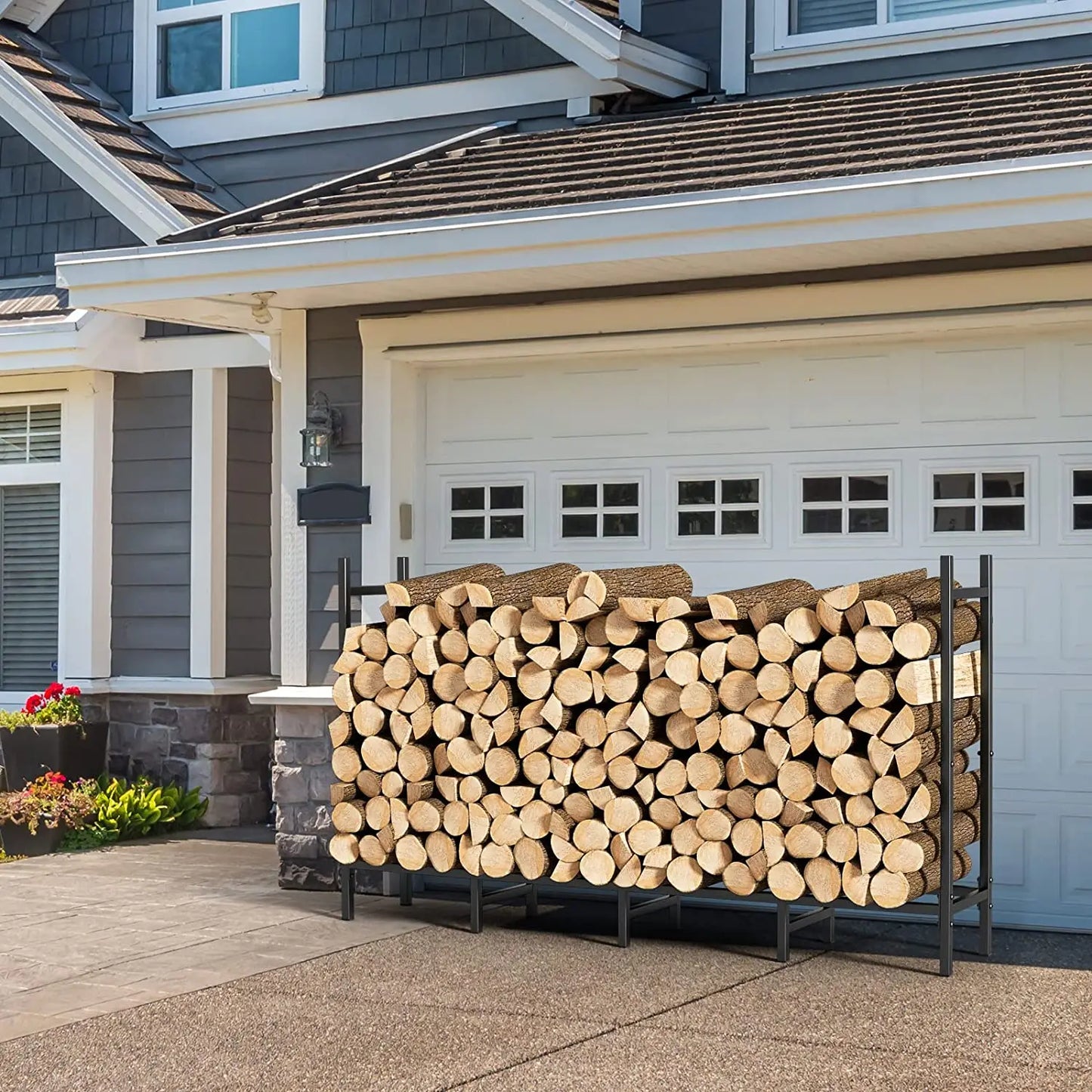 Steel Firewood Log Rack Storage Holder