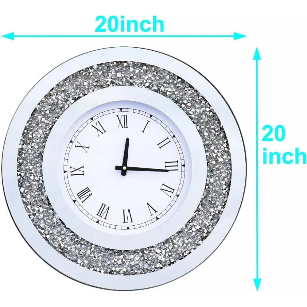 Diamond Mirror Large Wall Clock