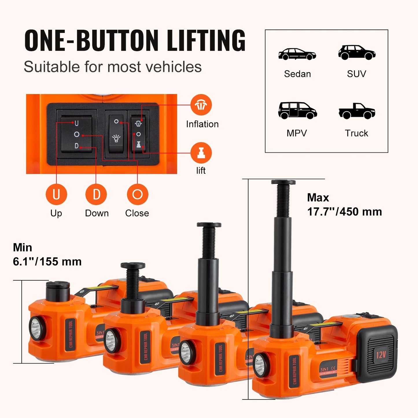 5 Ton Electric Portable Jack Lift