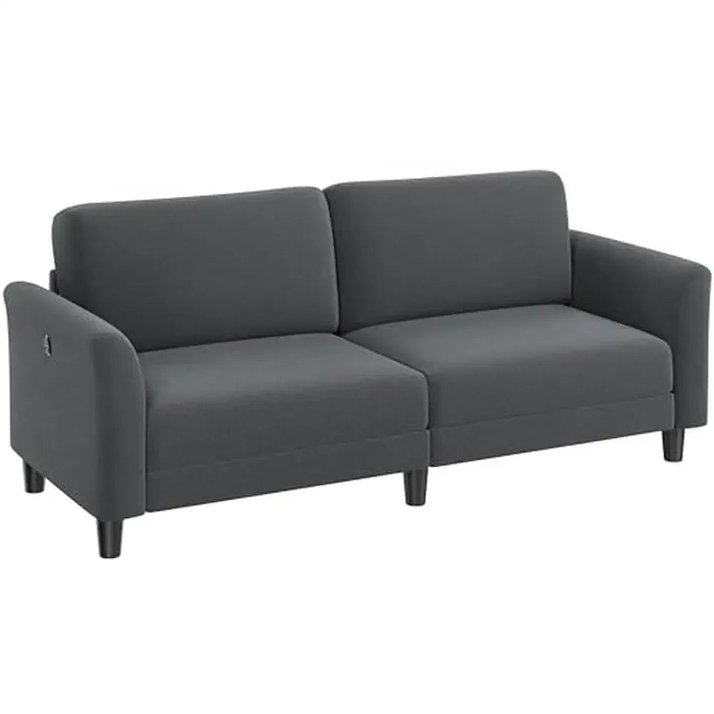 Fabric 2-Seater Loveseat Sofa With USB Ports