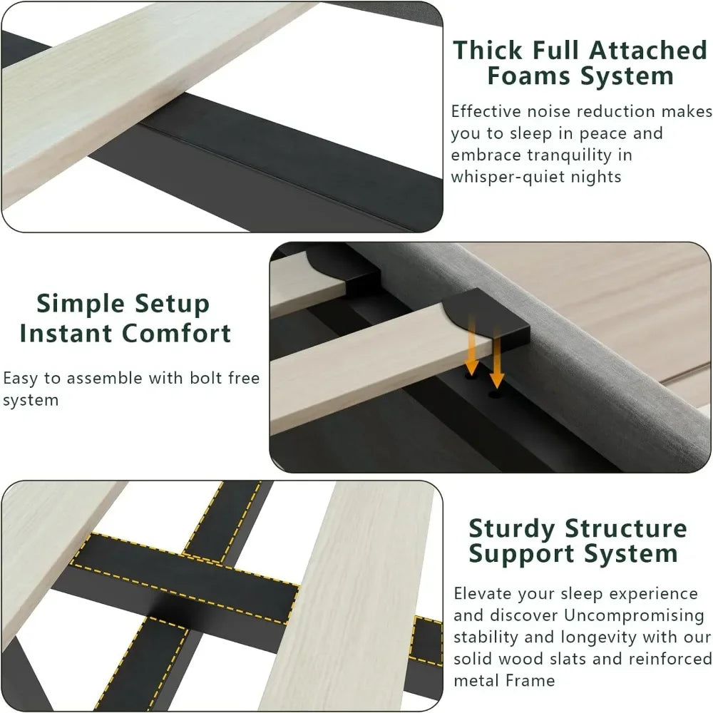 King-size Lift Bed Frame, Hydraulic Locks