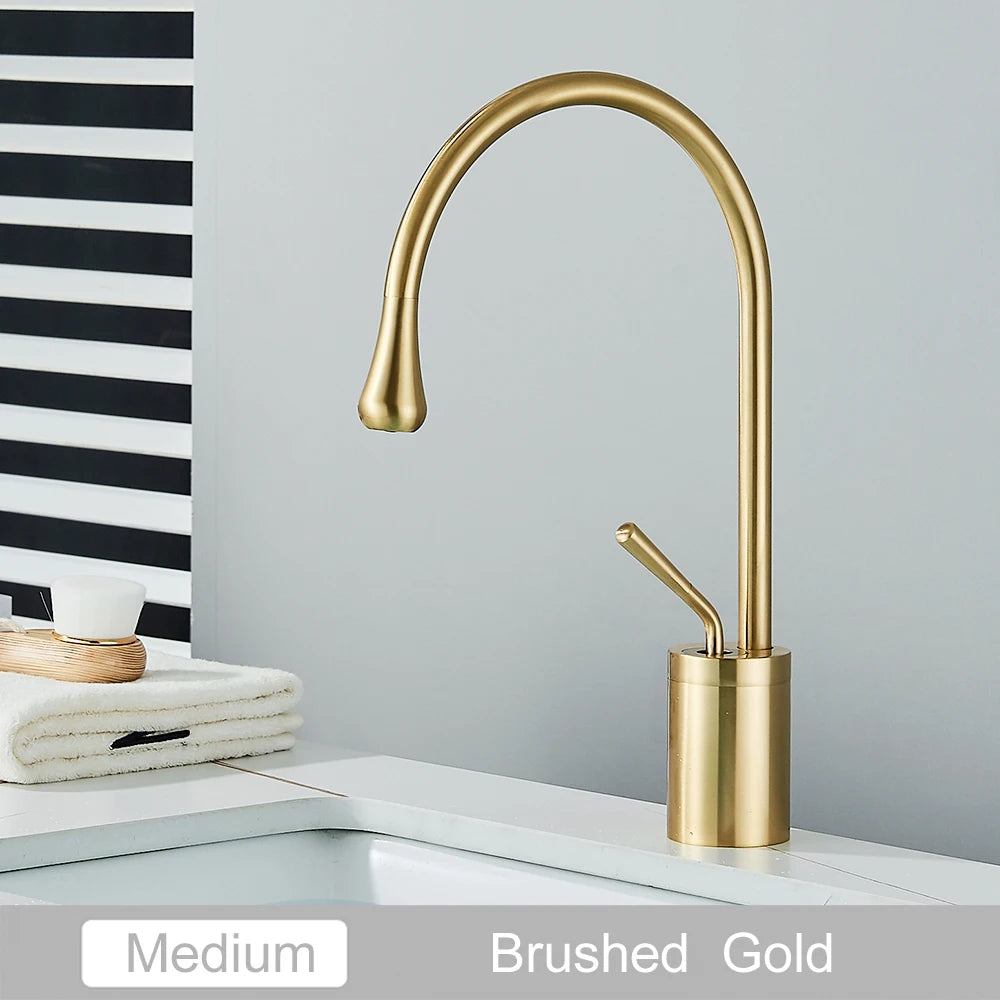 Brass Art Basin Faucet Bathroom Washbasin