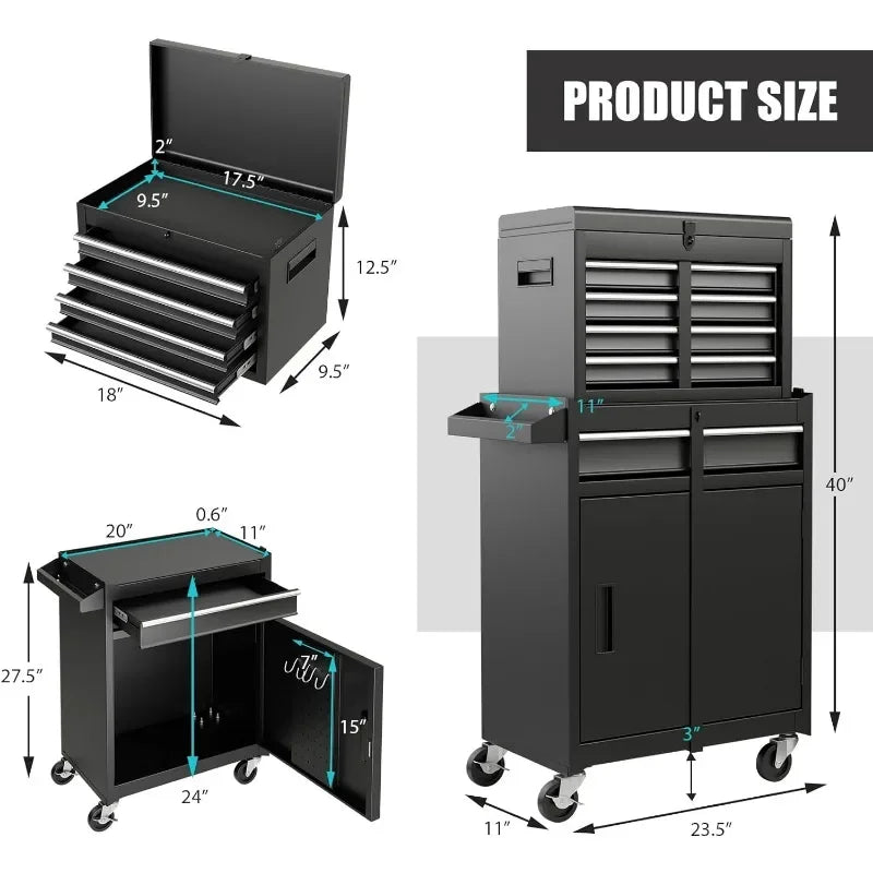 Tool Chest, 5-Drawer Rolling Tool Storage Cabinet