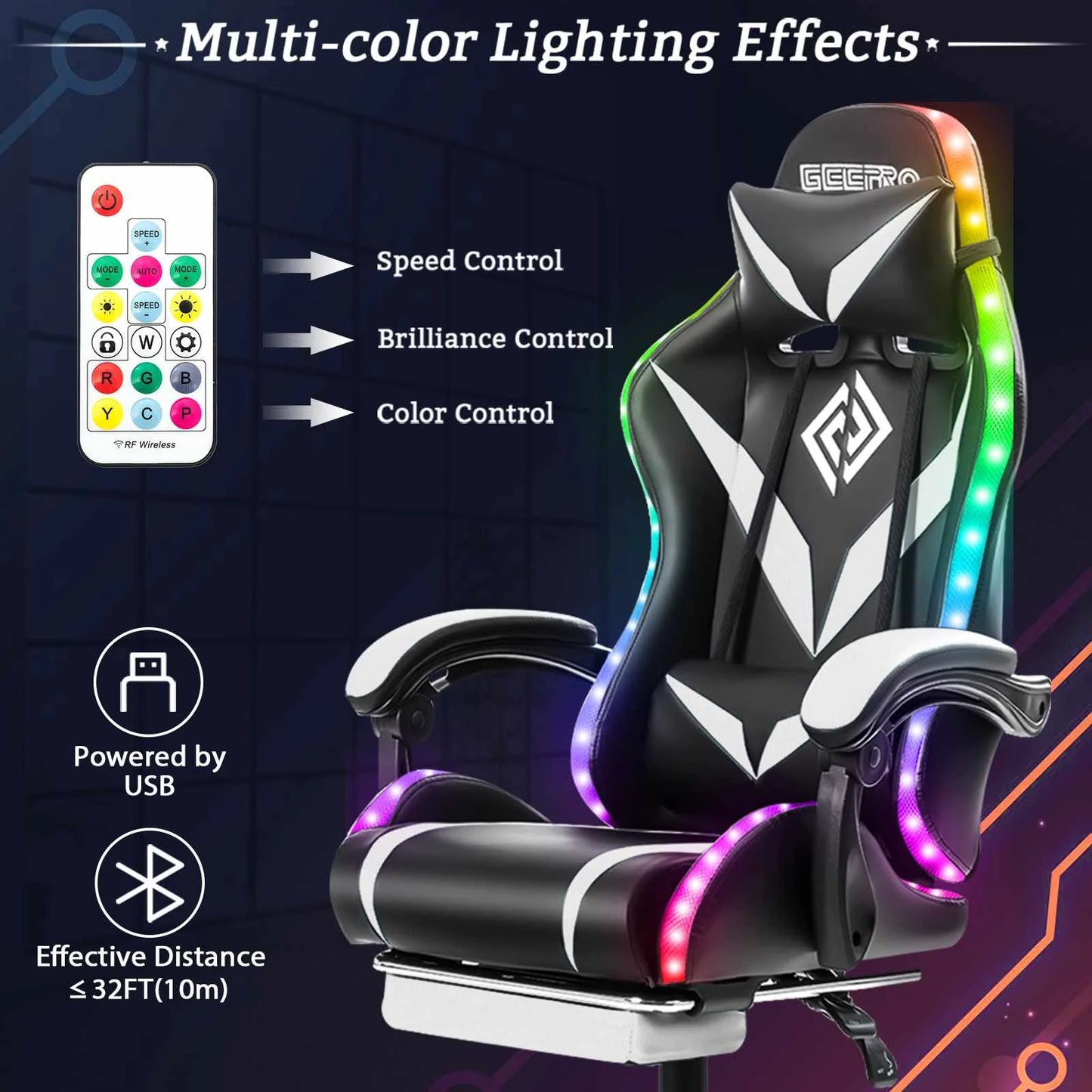 Ergonomic Gaming Chair With Bluetooth Speaker