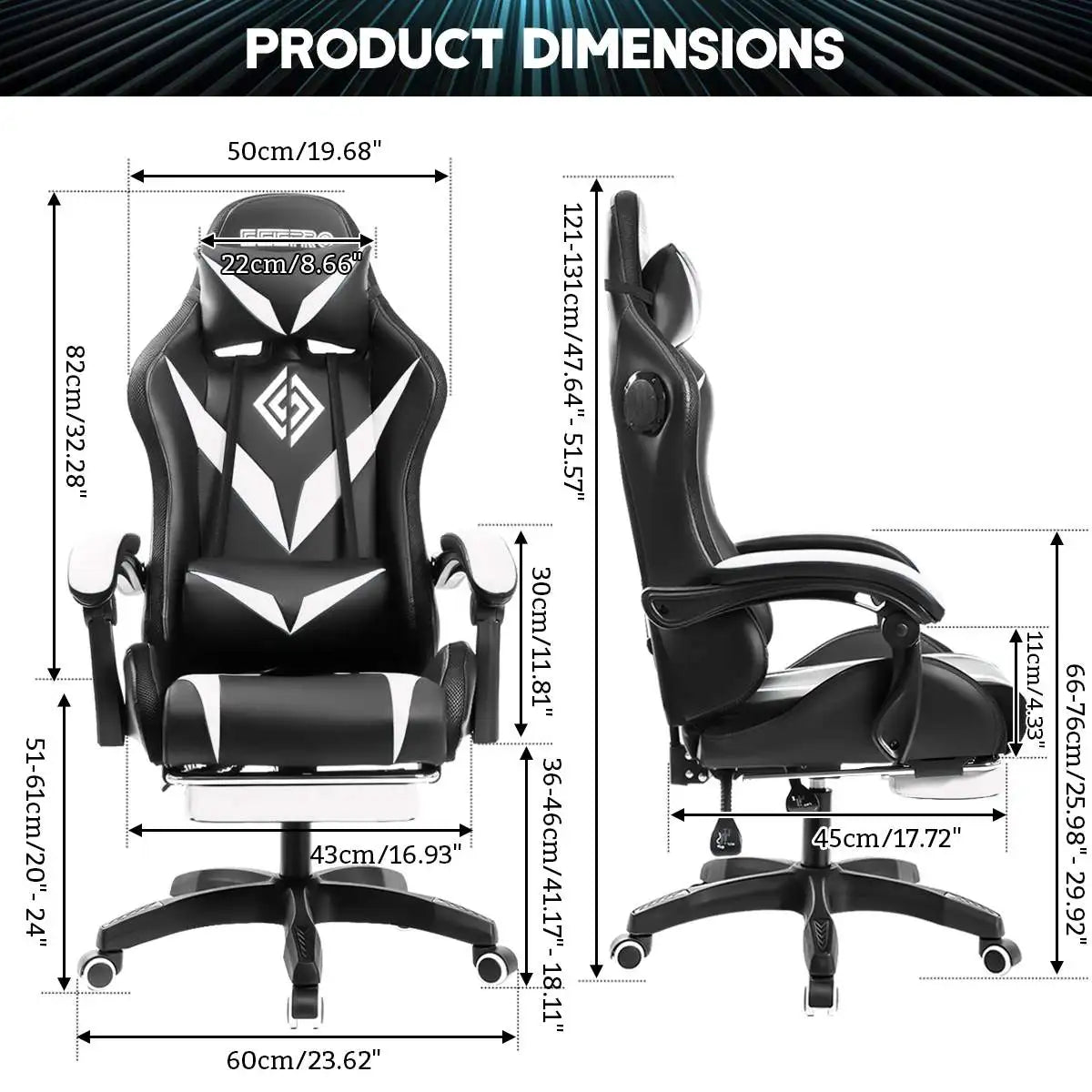 Ergonomic Gaming Chair With Bluetooth Speaker