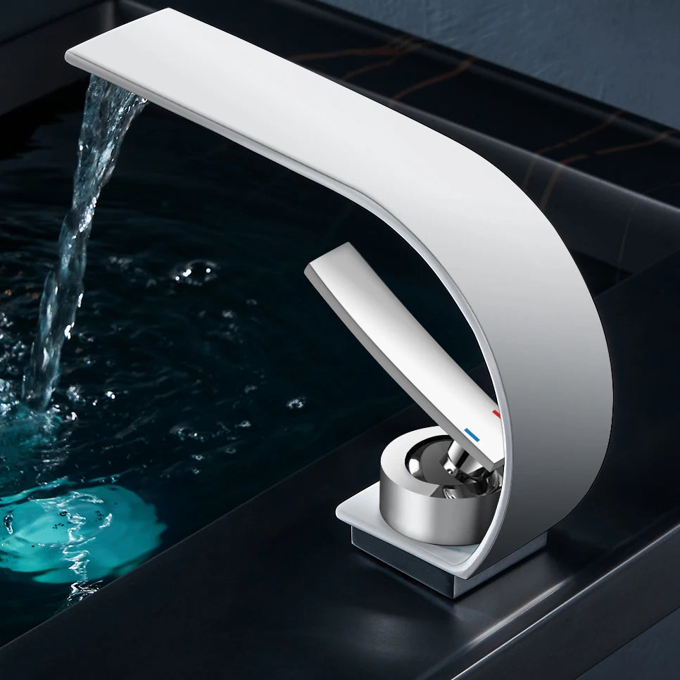 Curve Single Handle Waterfall Faucet