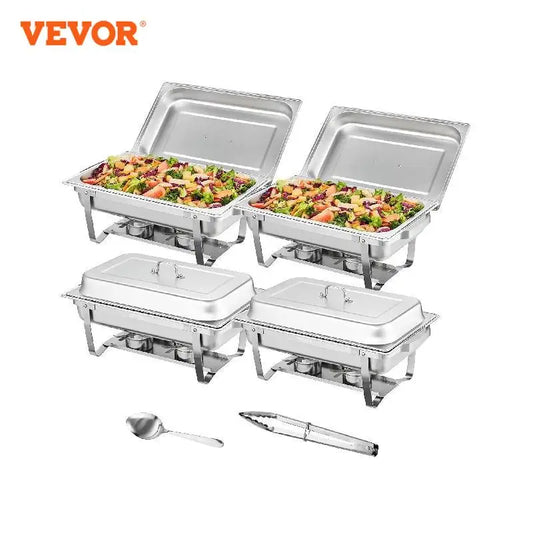 8QT Rectangle Chafing Dish 4-Pack Stainless Steel