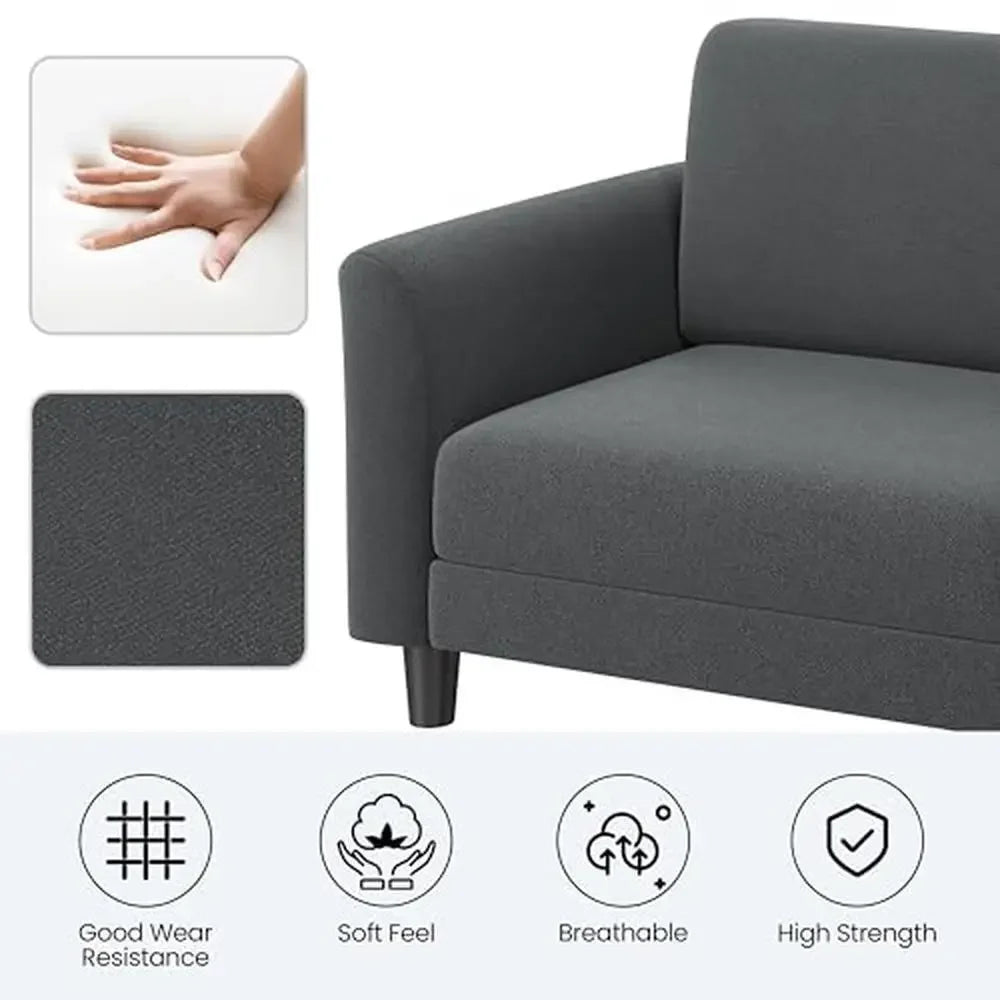 Fabric 2-Seater Loveseat Sofa With USB Ports