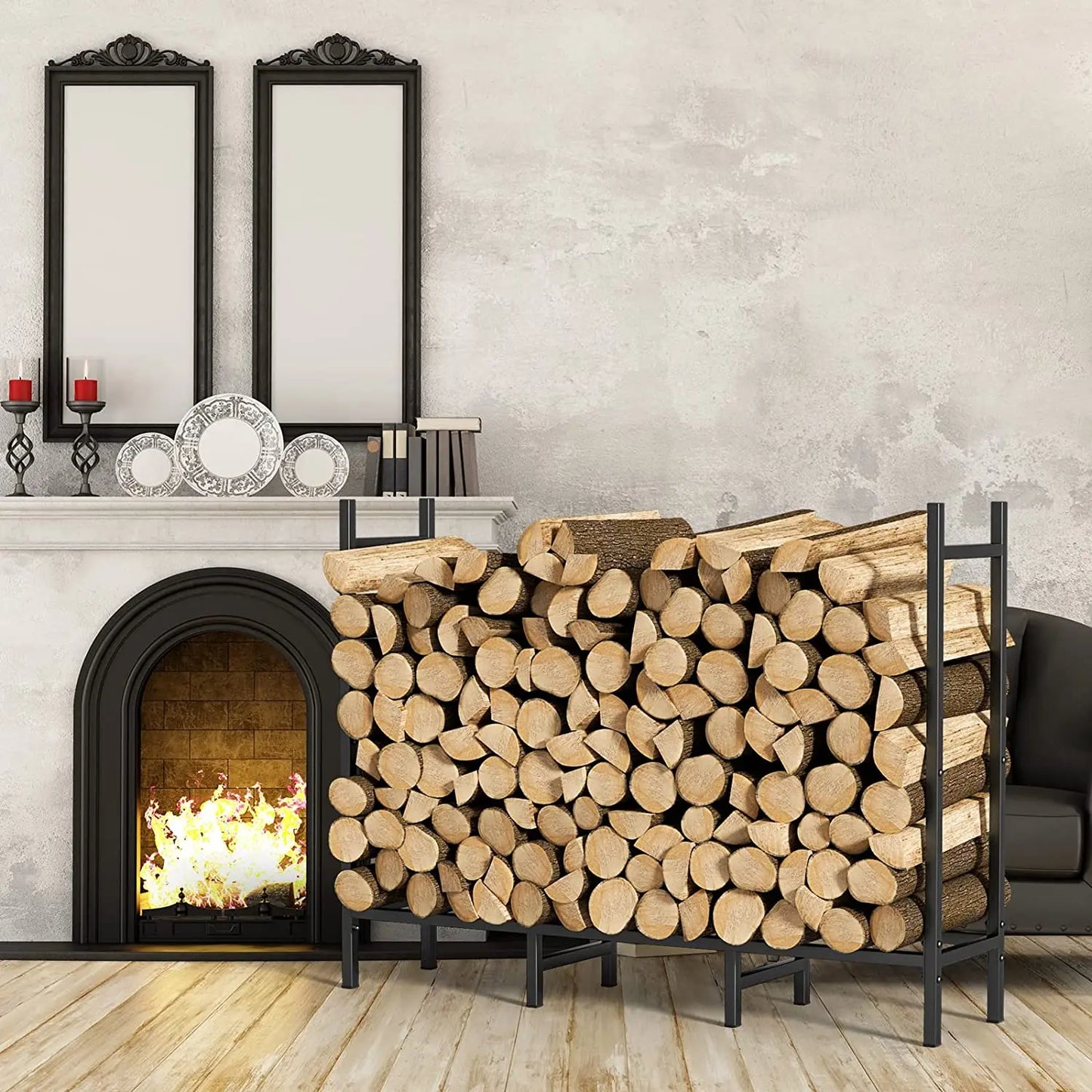 Steel Firewood Log Rack Storage Holder