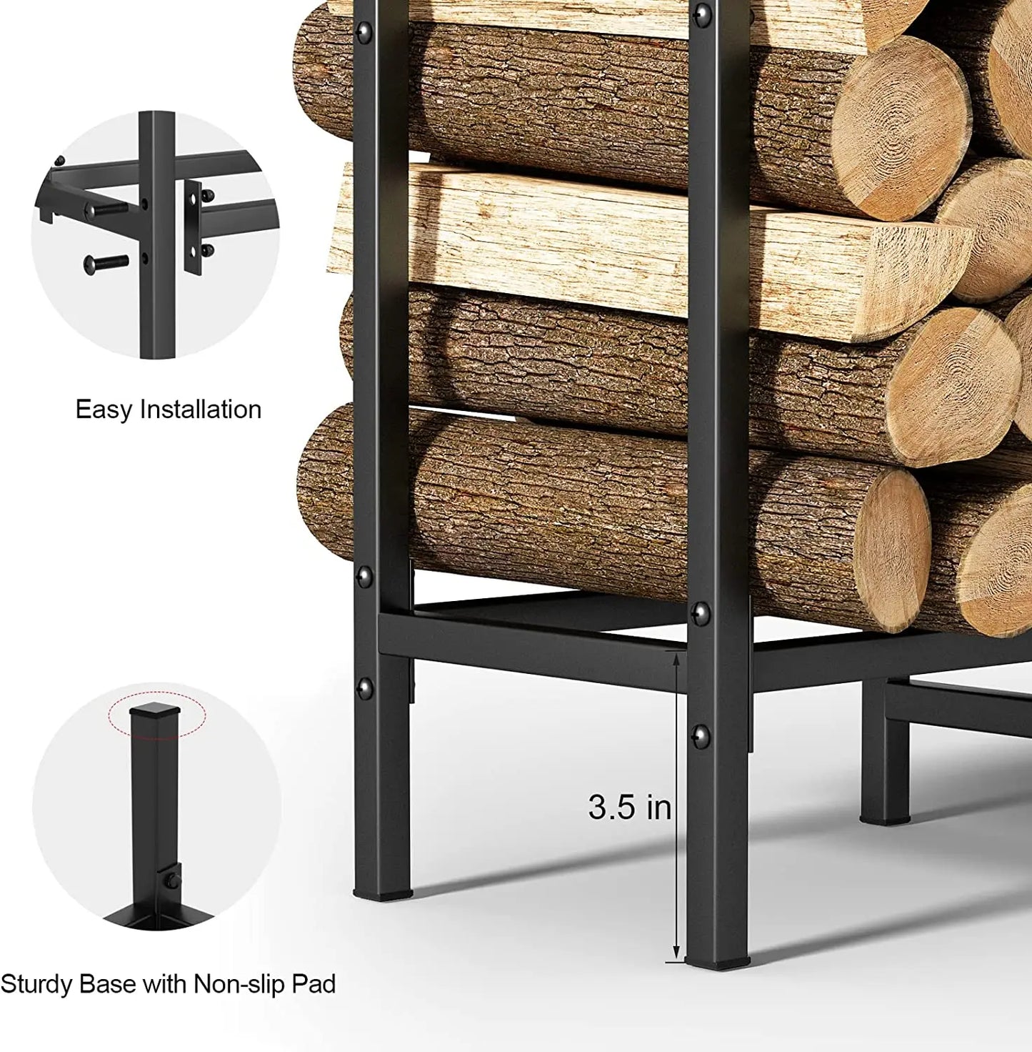 Steel Firewood Log Rack Storage Holder