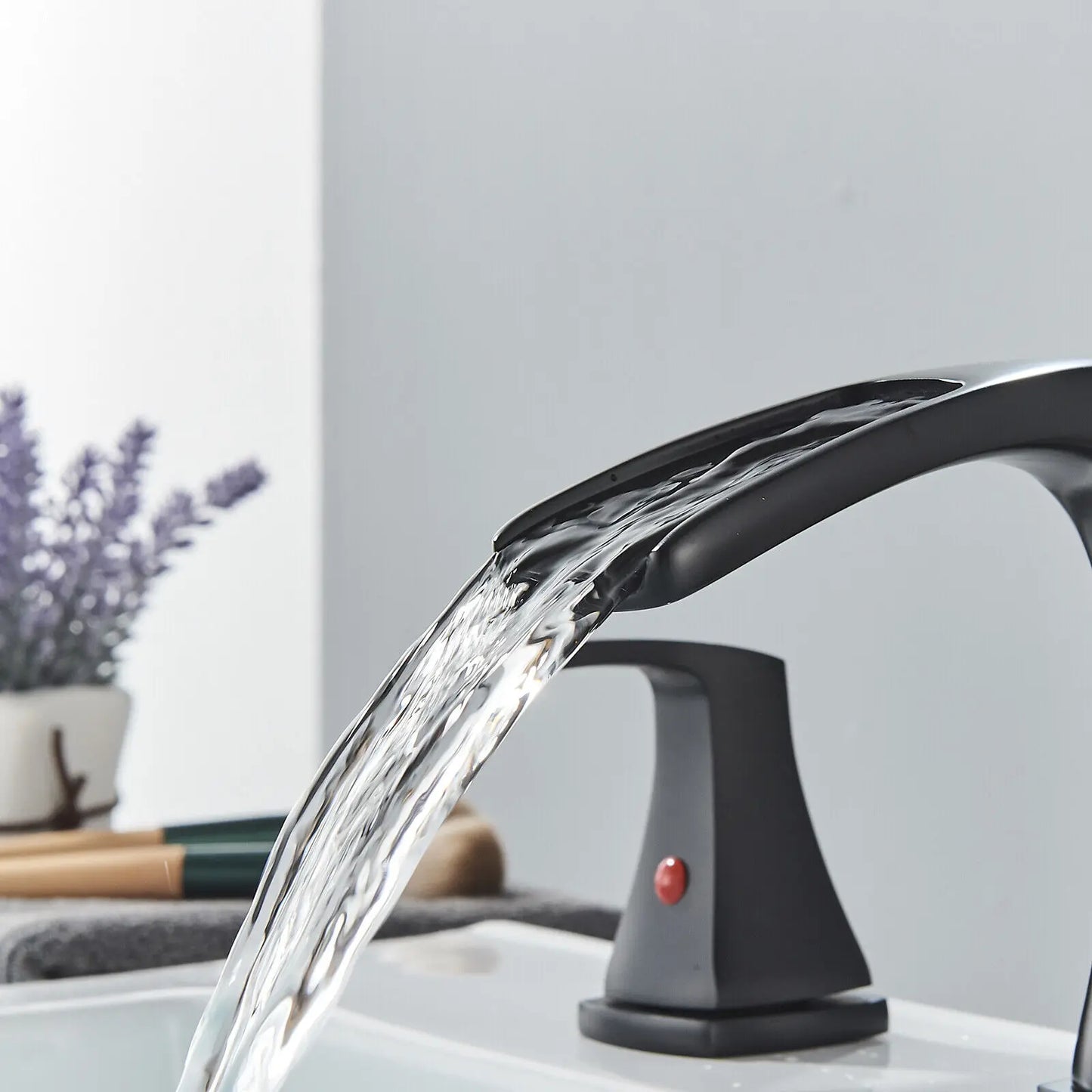 Bathroom Faucet Waterfall With Pop Up Drain