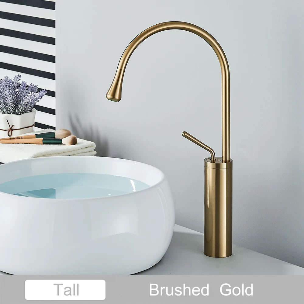 Brass Art Basin Faucet Bathroom Washbasin