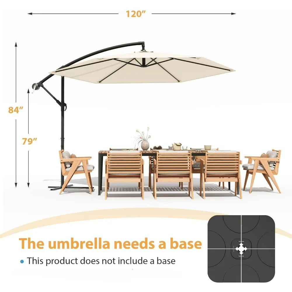 Outdoor Parasol Offset Hanging 10FT Umbrella