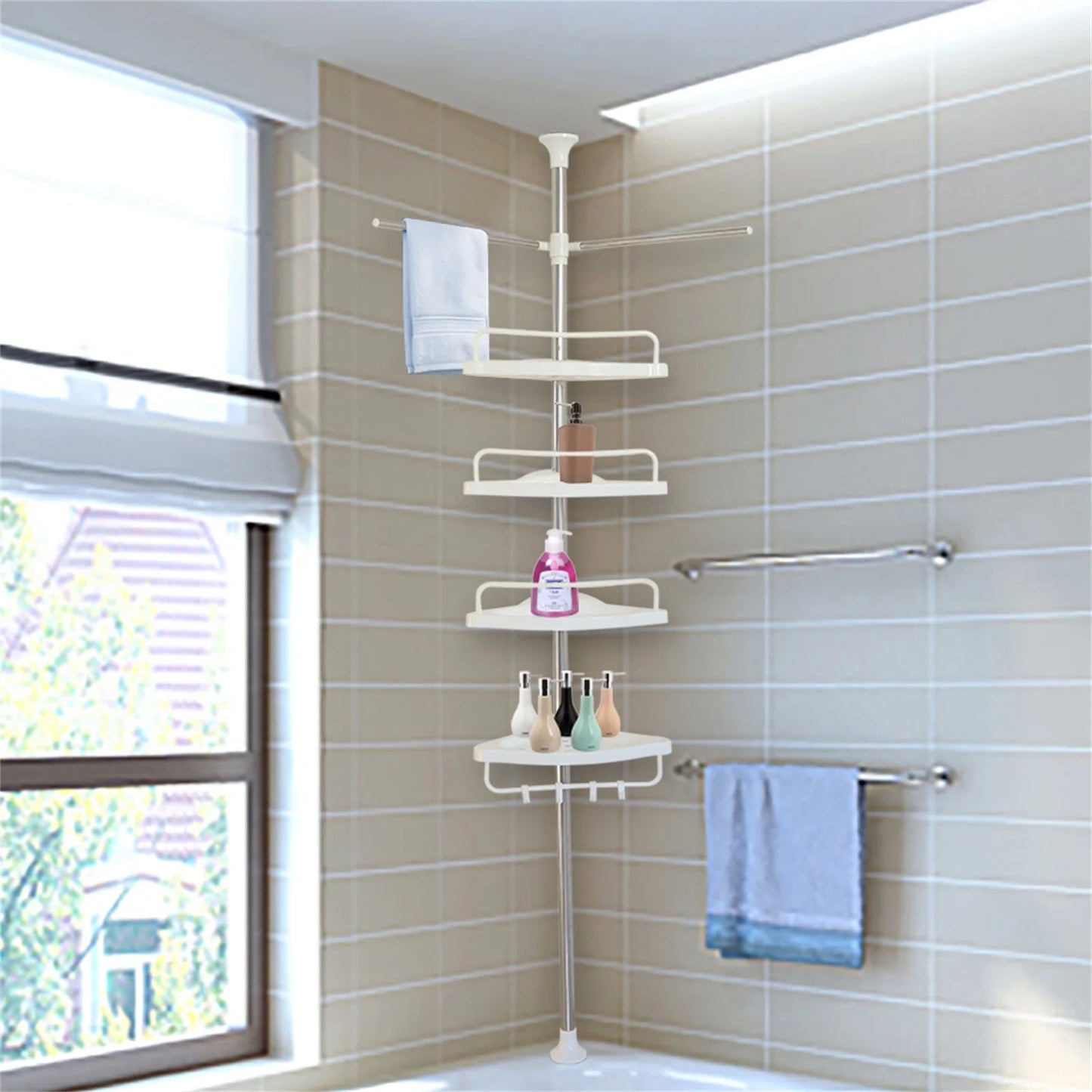 Bathroom Corner Shower Caddy Tension Pole