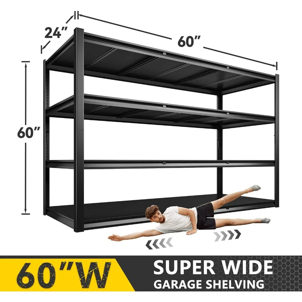 60" W Garage Shelving 3000LBS Heavy Duty Storage