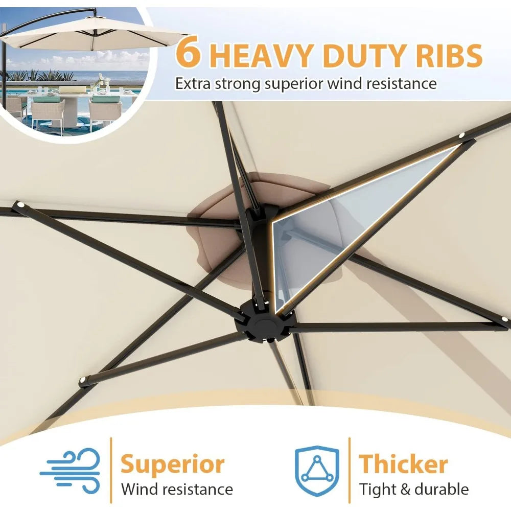 Outdoor Parasol Offset Hanging 10FT Umbrella